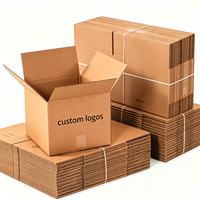 Échantillon de conception gratuit, boîte d'expédition en carton ondulé personnalisée avec logo, emballage plat, carton d'expédition en kraft avec sangles, carton enduit de cire pour chaîne du froid