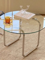 Table basse d'angle en acier inoxydable de style mid-century, sans assemblage requis, design minimaliste nordique, petite taille