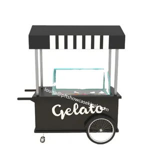 customized cute food cart ice cream cart bubble waffle stand for sale