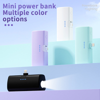 Date d'urgence lumière LED Lithium téléphone portable 5000Mah Powerbank charge rapide Type c Portable Mini Capsule chargeur batterie externe