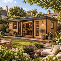 Bar de jardin préfabriqué moderne pour maisons britanniques, pod de divertissement isolé pour l'extérieur avec intérieur personnalisé et installation facile