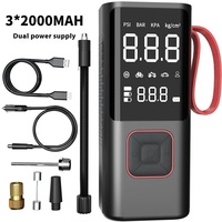 Gonfleur de pneus sans fil numérique portable à cylindre unique avec écran, lumière d'urgence, batterie au lithium grande capacité, certifié CE, 12V
