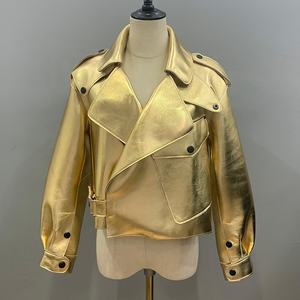 Cappotto da giacca in pelle da <span class=keywords><strong>donna</strong></span> in vera pelle di montone con design Bomber - Product Image 4