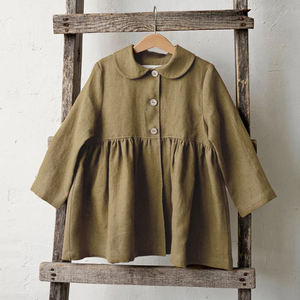 Automne hiver mignon élégant <span class=keywords><strong>petite</strong></span> fille robes à manches longues solide col claudine robes décontractées 6 ans fille bébé volants court - Product Image 2