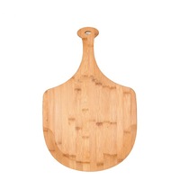 Pelle à pizza en bambou avec manche, spatule à pizza ronde en bois de 12 pouces, pelle à servir, planche à servir pour la cuisson du pain et du fromage