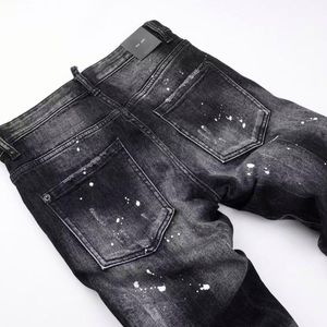 Jeans de Mezclilla Negros Clásicos Vintage ODM OEM para Hombre, <span class=keywords><strong>Pantalones</strong></span> de Calle de Alta Calidad, Jeans Rotos para Hombre - Product Image 3