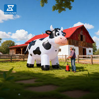 Mascotte gonflable publicitaire, personnage de dessin animé, vache géante gonflable avec des cornes pour la décoration d'événements