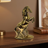 Cendrier de luxe portable plaqué or, sculpture de cheval classique, forme personnalisée