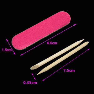 Ensemble de manucure professionnel à bas <span class=keywords><strong>prix</strong></span>, mini lime à ongles colorée et bâton en bois orange pour application d'autocollants à ongles en stock - Product Image 6