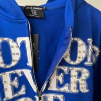 Sweat-shirts de luxe pour hommes avec strass thermocollés, imprimé lettres, à capuche zippée, style streetwear, collection Mixed Emotion