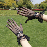 Gants élégants sans doigts en dentelle pour fête du thé, mariage, costume d'Halloween, cadeaux, gants de cérémonie