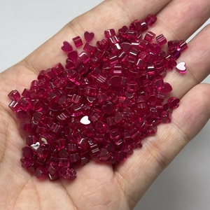 Nouveau produit : Rubis rouges bruts préformés carrés et ronds de 3 mm, 4 mm, 5 mm (lot de 5) #   Matériau : Rubis synthétique brut - Product Image 4