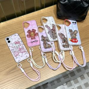Custodia per telefono con cartoni animati personalizzati per <span class=keywords><strong>iPhone</strong></span> 15 Pro Max 16 14 Plus 13 12 <span class=keywords><strong>11</strong></span> custodia per telefono con cordino con cinturino a mano - Product Image 3