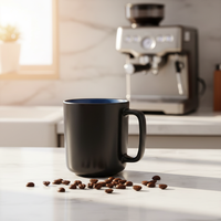 Service de vaisselle classique en grès céramique bleu – Assiettes, bols et tasses à thé pour la maison, compatibles four, micro-ondes et lave-vaisselle