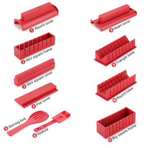 Juego de utensilios de cocina para <span class=keywords><strong>Sushi</strong></span>, Kit de utensilios para hacer <span class=keywords><strong>Sushi</strong></span> de uso fácil para <span class=keywords><strong>principiantes</strong></span>, color rojo, superventas - Product Image 5