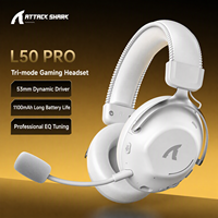 Casque de jeu sans fil léger ATTACK SHARK L50 PRO Tri Mode 2.4G BT Filaire avec haut-parleur de 53 mm Son Surround Égaliseur Batterie 1100 mAh