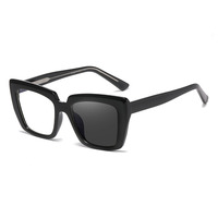 Mode féminine solide photochromique Photogray oeil de chat montures de lunettes optiques Anti lumière bleue couleur bloquant les lunettes optiques
