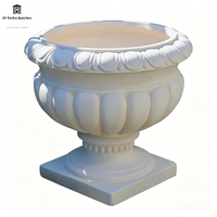 Pots à fleurs en marbre faits à la main de haute qualité, sculptures de piliers en pierre personnalisées pour la décoration de la cour et de la maison