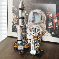 Nouvel ensemble de construction de blocs d'astronautes, modèle de fusée spatiale chinoise, vaisseau spatial, jouet de construction pour enfants, plastique ABS, créatif, DIY