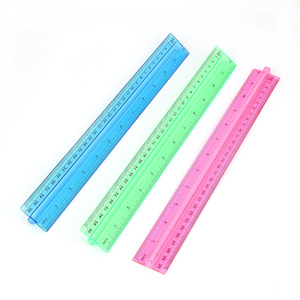 Regla de Avión de Plástico Transparente Multicolor de 30 cm (12 Pulgadas) con Logotipo Personalizado, Multifuncional, Recta, con Asa, para Niños Escolares - Product Image 1