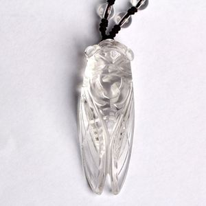 Unique Cut <b>Crystal</b> Cicada Necklace, Fashion Quartz Insect Jewelry with Silver Chain for Women Men - Product Image 5