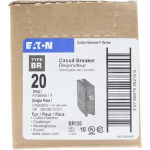 เบรกเกอร์ Eaton Br120 20A 1 โพล แบบมาตรฐาน ติดตั้งบนแผง - Product Image 4