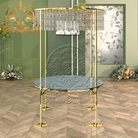 Vente en gros Hôtel Banquet Evénement Cristal Dôme Suspendu Forme Ronde Centre De Tête Table Centre De Table De Mariage