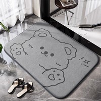 Tapis de sol carré pour salle de bain, absorbant, à séchage rapide, en mousse à mémoire de forme, antidérapant, moderne, minimaliste, lavable, pour salle de bain et toilettes