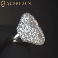 QUEENSUN Usine En Gros Hommes Hip Hop Croix Anneaux Nouveau Design GRA Moissanite D VS 10K 14K 18K Bijoux