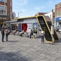 Parada de Autobús Clásica con Pantallas Integradas para Señalización y Publicidad