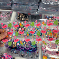 Décorations pour gobelets DTF UV Flamingo d'été, motifs floraux ananas tropicaux, décalcomanies personnalisées directes d'usine pour articles de boisson