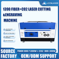 Découpeuse laser CO2 à fibre JPT 1390 à double tête pour métaux et non-métaux, machine de découpe laser 1300x900mm avec contrôle Ruida
