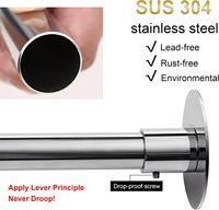 Tringle de douche incurvée, milieu 35,4 pouces, deux côtés 27 pouces, acier inoxydable 304, tringle de douche réglable, tringle de douche d'angle