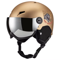 Casque de ski doré de haute qualité, design personnalisé original, CE ASTM, pour adultes, avec lunettes de ski