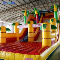 Toboggans aquatiques gonflables commerciaux pour adultes et enfants, pas chers, grands toboggans d'extérieur en PVC transparent avec balles à l'intérieur, château et souffleur télécommandé
