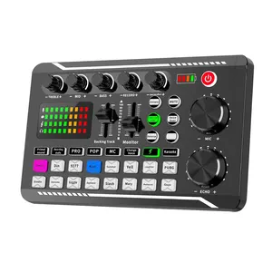 Professional F998 live sound card Studio Music Recording interface Audio Sound Card&Mixer for pc phone broadcast