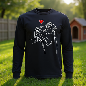 Camiseta de manga larga con diseño de corazón para perro Jack Russell Terrier, color negro - Product Image 3