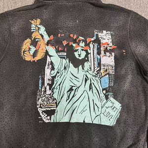 Sweat à capuche zippé pour homme, entièrement orné de strass, en molleton épais, style Hip Hop - Product Image 4