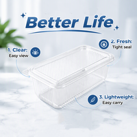 Transparante wegwerp voedselbewaarbox met veilige sluiting, lekbestendige container voor brood, fruit & snacks