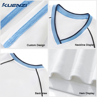T-shirts Kuenzi ajustés 260GSM à rayures contrastées, col en V, style Hot Girl, 92,2% coton, 7,8% élasthanne, streetwear moulant