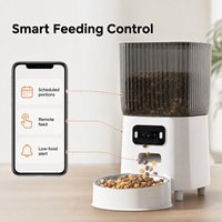 Comedero Automático Inteligente para Mascotas con WiFi y App, Dispensador de Comida para Gatos Moderno, de Gran Capacidad (7L/4L), de Plástico, con Temporizador, Duradero