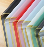 Matériel d'emballage pour fleurs imperméable, papier d'emballage pour arrangements floraux en plastique BOPP, papier élégant imprimé pour bouquets de fleurs