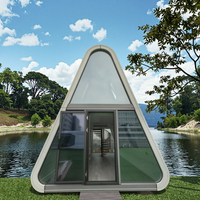 Maison préfabriquée de luxe de style japonais à deux étages, conteneur modulaire triangulaire compact pour hôtels, design gain de place