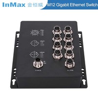 InMax Fabricant M12 commutateur 8 ports IP67 X-code Gigabit M12 Commutateur Ethernet ferroviaire commutateur étanche