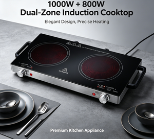 <span class=keywords><strong>Cocina</strong></span> Eléctrica Compacta de 1800W con Doble Infrarrojo y 2 Quemadores, con Controles de Perilla para el Hogar, Dormitorio, Autocaravana y Camping - Product Image 1