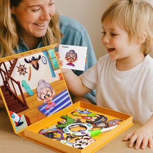 Jouets magnétiques portables pour enfants d'âge préscolaire, boîtes de puzzles magnétiques avec plateau de jeu pour enfants de 3 à 8 ans - Product Image 2