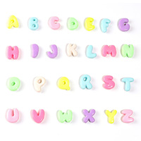 Colorful Pastel Cartoon Large Bubble Letras Chunky Letter Large Hole Plastic Alphabet Beads