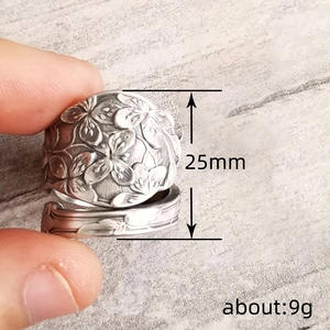 H361 Silver Cocktail <b>Ring</b> Flower Pattern Unisex Fashion Jewelry Gift <b>Ring</b> Plain Design <b>Statement</b> <b>Ring</b> for Women Men - Product Image 5