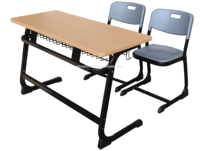 Bureau et chaise d'école pour deux personnes, banc de classe, mobilier de salle de classe, table d'étude en bois pour enfants