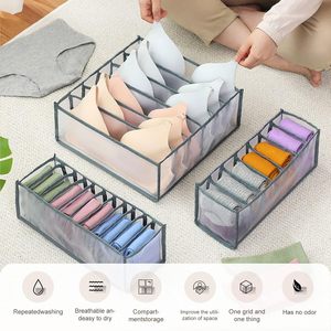 Sac de rangement pliable en nylon pour tiroir, organisateur de placard, boîte de rangement en maille pour sous-vêtements, soutiens-gorge et chaussettes - Product Image 5
